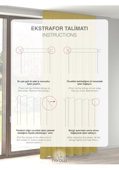 Br Favolli Kadife Dokulu Güneş Sarısı Ada Fon Perde Ekstrafor Büzgülü Dream Series Güneş Sarısı