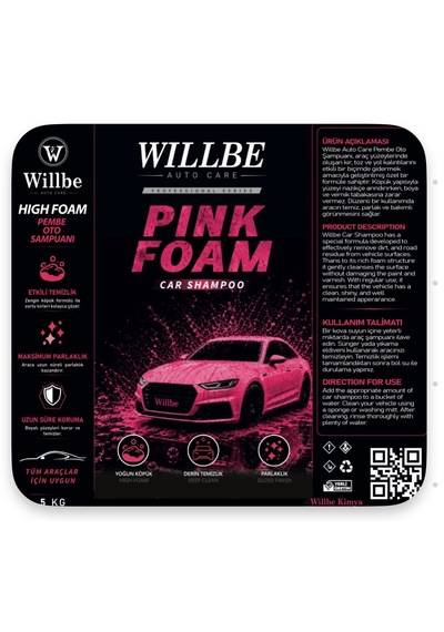 Willbe Auto Care Pembe Oto Şampuanı 5 Kg Pink Foam