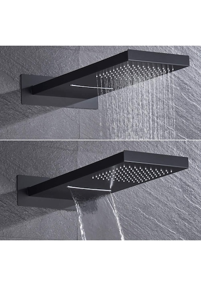 Fause Fau111-B Ankastre Comfort Panel Şelale Duş Seti Siyah