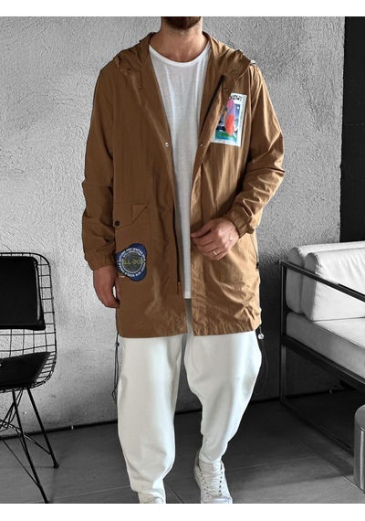 Cocopelli Erkek Premium Kalite Paraşüt Kumaş Taba Ceket Coc2206 Taba
