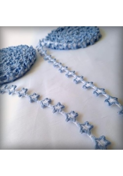 Yıldızlı Nakış Kurdele Seti - Tekstil Sanat Hobisi Mavi