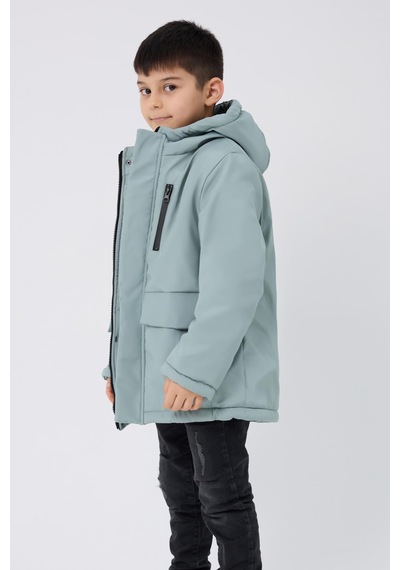 Spor Erkek Çocuk Kürklü Su Ve Rüzgar Geçirmez Kapüşonlu 3 Cep Kışlık Mont & Kaban & Parka-214 Taş