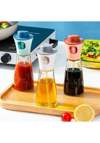 220 Ml Çok Amaçlı Spreyli Cam Şişe Yağdanlık Sosluk Sirke Şişesi Cam Şişe Beyaz Diğer
