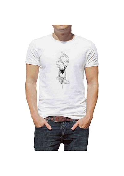 Art Dönence Baskılı Beyaz Erkek Tshirt