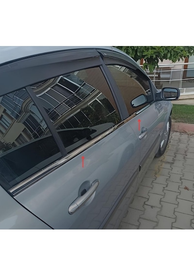 Renault Megane 2 Krom Aksesuar Seti 2 Parça Paslanmaz Çelik Sedan Cam Çıtası + Ön Panjur