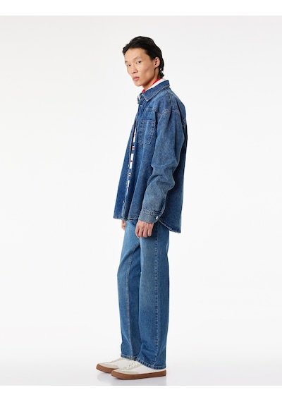 Koton Standart Bel Normal Bel Düz Paça Denim Pantolon - Mark Straight Jeans Orta İndigo 6sam40300nd Koton Standart Bel Normal Bel Düz Paça Denim Pantolon - Mark Straight Jeans Orta İndigo 6sam40300nd