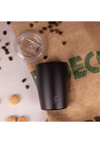 Lurch - "coffee-to-go" 300 Ml Mat Siyah, Paslanmaz Çelik Termos - Çift Cidarlı - 270983 Beyaz