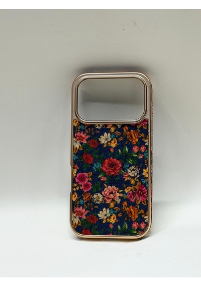 Efcase Apple iPhone Uyumlu 17 Pro Tuval Kılıf - Egzotik Lotus Desenli Sanatsal Koruyucu 08