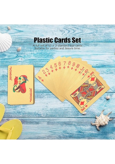 Altın Oyun Kartı Altın Iskambil Kağıdı Gold Poker Kartı Gold Oyun Kağıdı Plastik Su Geçirmez Kart