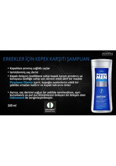 Joanna Power Men Kepeğe Karşı Etkili Şampuan 200 ML