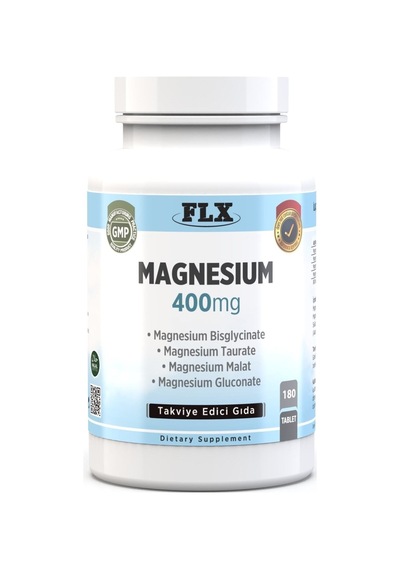 180 Tablet Magnezyum Bisglisinat Malat Taurat Glukonat Magnesium Elementleri 400 Mg