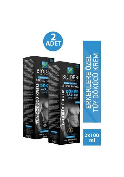 Bioder Tüy Dökücü Krem Erkek 100 Ml 2 Adet