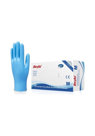 Nitril Pudrasız Eldiven Mavi Medium 100 Lü 100'lü Paket /