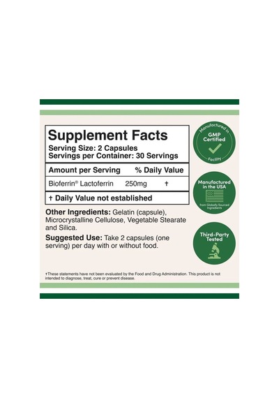 Lactoferrin 250 Mg 60 Veg. Kapsül.usa Vers.
