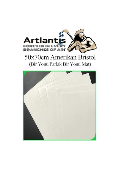 Amerikan Bristol Karton 35x50 Cm 5 Adet 220 Gr Bir Tarafı Parlak Bir Tarafı Mat Kağıt Biristol Karton