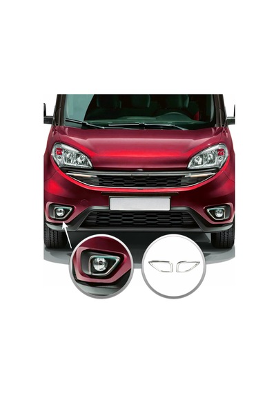 Fiat Doblo Krom 2 Parça Sis Farı Çerçevesi 2015 Ve Sonrası Paslan