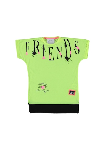 Liay Moda Frıends Baskılı Kız Çocuk Tişört Yeşil
