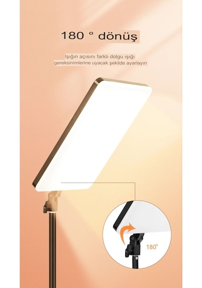 19 Inç Led Video Işık Kiti Studio Pograph Light Kamera Lambası Dimmabable Tripodlu Panel Işık