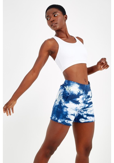 Maraton Sportswear Regular Kadın Şort Basic Saks Şort 19044-saks