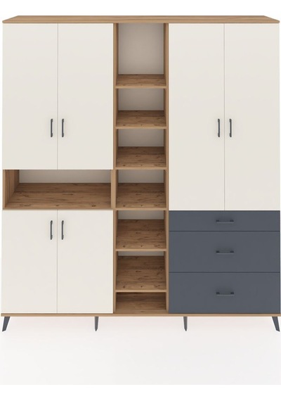 Hyperion Dolap 13 Raflı 3 Çekmeceli 6 Kapaklı 220x44x243 Çam-aytaşı/antrasit Çok Renkli Hyperion Dolap 13 Raflı 3 Çekmeceli 6 Kapaklı 220x44x243 Çam-aytaşı/antrasit Çok Renkli