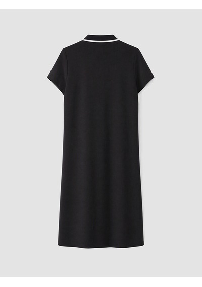 Lcw Everyday Siyah Polo Yaka Soft Touch Mini Elbise