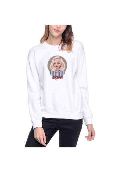Skam Noora Baskılı Beyaz Kadın Sweatshirt (534806695)