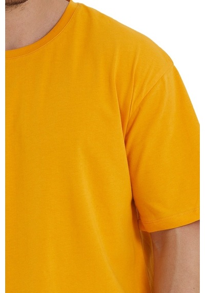 Erkek Basic Oversize Bisiklet Yaka %100 Pamuk Kısa Kol T-Shirt
