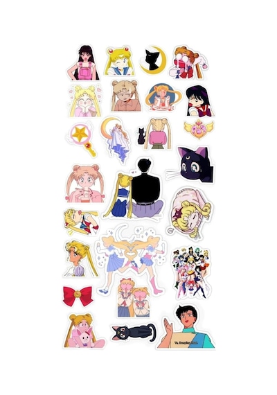 Sailor Moon Sticker Laptop Tablet Telefon Ajanda Bullet Journal Motor Sticker Suya Dayanıklı 1