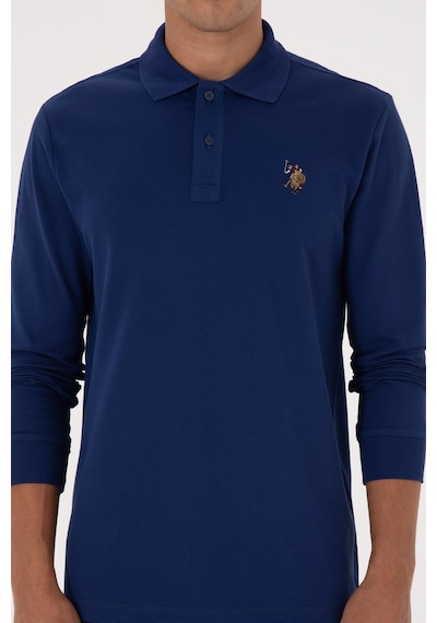 U.S. Polo Assn. Erkek Regular Fit Polo Yaka İndigo Basic Sweatshirt 50313772-VR028