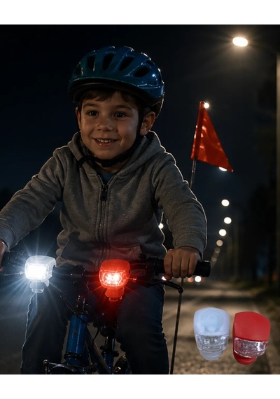 Bisiklet Ön Arka Işık Seti Silikon Çakar Led Güvenlik Lambası Diğer
