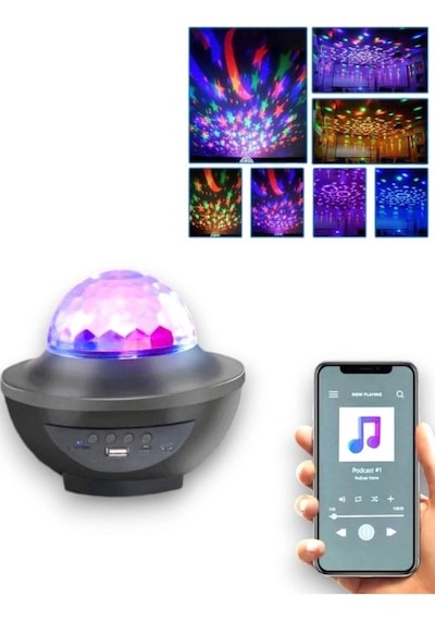 Xy-918 Bluetoothlu Hoparlör Mp3 Usb Dönen Işıklı Disko Topu