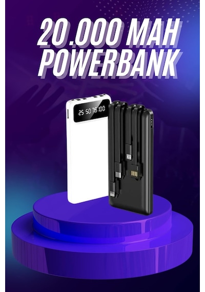 Powerbank 20.000 Mah Hızlı Şarj Özellikli Taşınabilir Usb Girişli