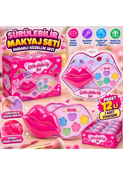 230 Sürülebilir Makyaj Seti Dudaklı Oyuncak Güzellik Seti 10pcs Mixed