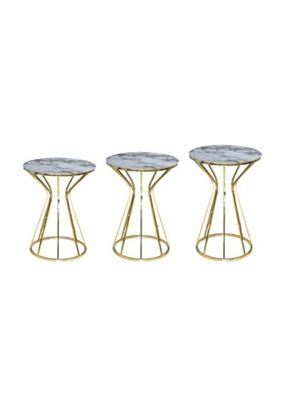 Brc Cadde Zigon Beyaz Mermer Model Metal Çelik Gold Renk Kaplama