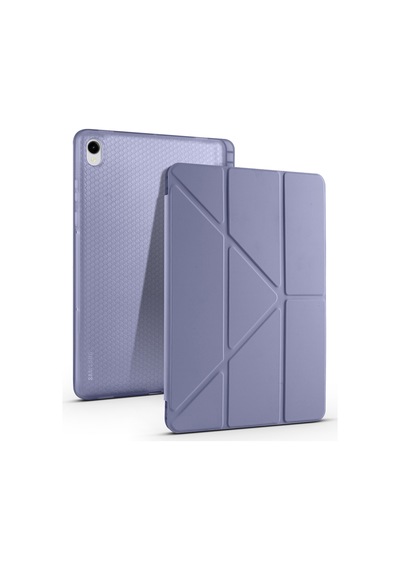 Galaxy Uyumlu  Tab S11 Kılıf Frm Tri Folding Kalem Bölmeli Standlı Kılıf - Mor Kapaklı Kılıf