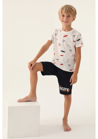 Arnetta Skateboard Krem Erkek Çocuk Bermuda Takım 5274-42714 Krem