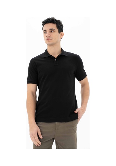 AR-MA Arma Erkek %100 Pamuk Basic Polo Yaka Regular Fit T-shirt Y25374351201 Siyah