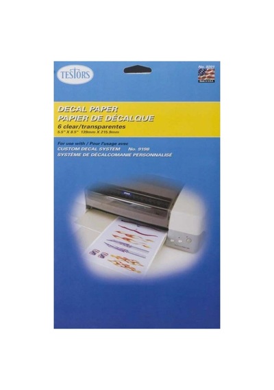 Testors 9201 Decal Paper Clear 6 Sheets