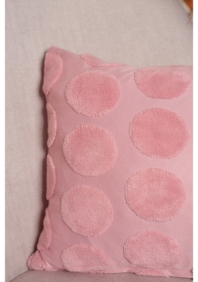 Luna Welsoft Jakarlı Dekoratif Kırlent Kılıfı 43x43 Cm - Ztluna0 Pembe