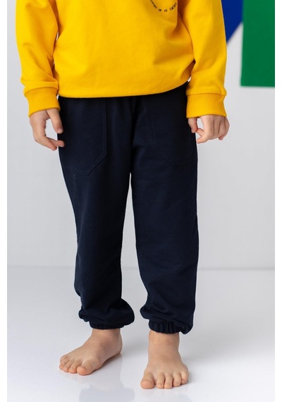 Zeyland Unisex Çocuk Lastikli Düz Jogger Eşofman Altı - Lacivert