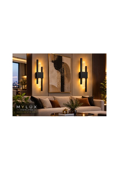 Mylüx Kabarcıklı Kirpi Aplik Siyah 220v Elektrikli Led 50 Cm Modern Dekoratif Duvar Apliği Siyah Siyah