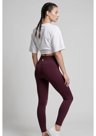 Woneagle Kadın Bordo Yüksek Bel Toparlayıcı Push Up Spor Tayt Bordo Bordo