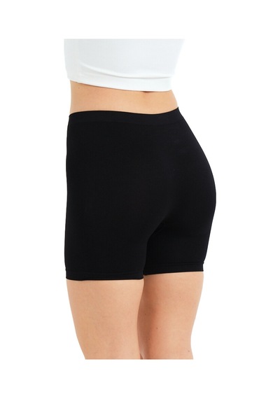 Justever Seamless Dikişsiz Uzun Külot İz Yapmayan Siyah Kadın Boxer - Vela Siyah