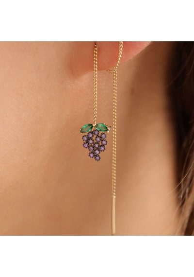 Sembol Gold 14 Ayar Altın Grape Küpe