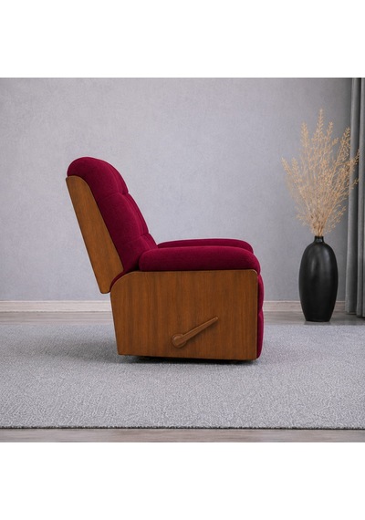 Smarto Relax Ticino Manuel Mekanizmalı Ayak Uzatmalı Ahşap Yan Panelli Polyester Tv Koltuğu Baba Koltuğu Bordo