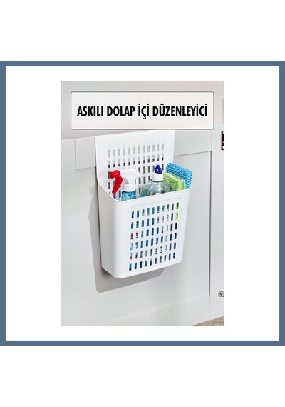Buradabulabilirsin Askılı Dolap Içi Düzenleyici & Sepet Raf Organizeri & Çok Amaçlı Düzenleyici & Deterjanlık Şampuanlık Bbz Çok Renkli