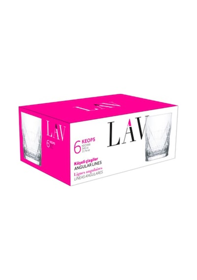 Lav Keops Cam Meşrubat Bardağı 6'lı 345 ml (Su/Kokteyl Bardağı )