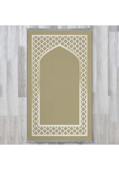 Evaşk Namazlık Dokuma Halı Kaymaz Muslumana Seccade80 x 130 Bej EVASK803B80