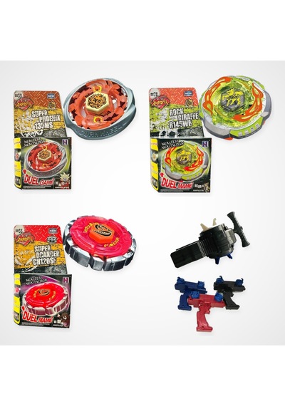 Beyblade Metal Fusion Set 3 Beyblade 2 Fırlatıcı - Bb59, Bb78, Bb55