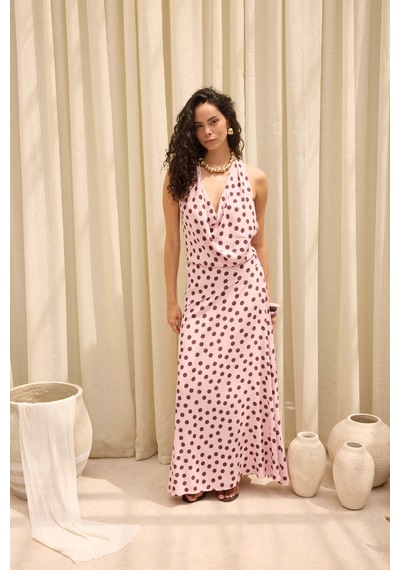 Mai Collection Manon Puantiyeli Pembe Crop Etek Takım